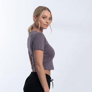 Camiseta 100% algodón sin mangas personalizada para mujer, camiseta recortada de alta calidad para mujer, camiseta Sexy de longitud corta, estilo informal, logotipo Digital - Product Image 5