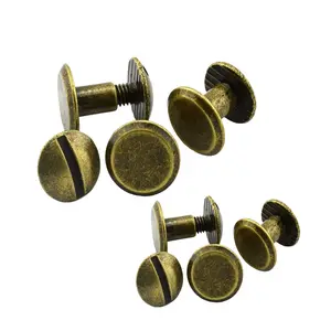 Custom Bronze Chicago Screw For Leather, 3/8" Bronze Brass Screw Rivets, Leather Craft Screws