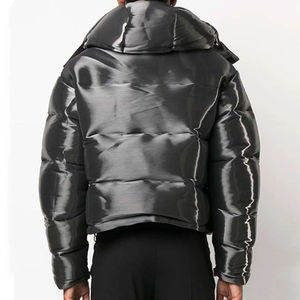 Chaqueta acolchada brillante de invierno de diseñador para hombre, chaqueta acolchada de Bajo Moq para hombre, abrigo personalizado de poliéster para exteriores con chaqueta con cuello levantado - Product Image 4