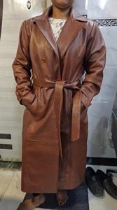 Gabardina de cuero para mujer de piel de oveja transpirable Real de Diseño de Moda de otoño e invierno, chaquetas largas de cuero - Product Image 3