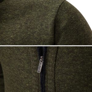 Suéter de punto de lana gruesa de algodón 100% de alta calidad Unisex estilo cárdigan con cremallera y logotipo bordado de chenilla personalizado para amantes - Product Image 5