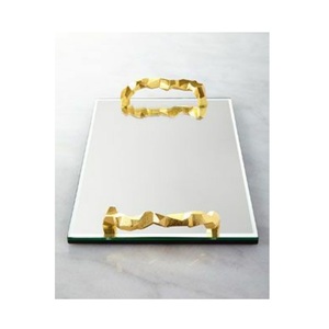 จานจานโลหะสีดำแบบโบราณทำด้วยมือถาดเสิร์ฟแบบโมเดิร์นชุบทองทนทานสำหรับงานปาร์ตี้สลัดสไตล์โมเดิร์นหรูหรา - Product Image 2