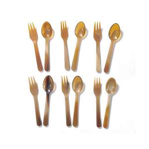 Corne de buffle élégant Design Royal cuillères fourchette épandeur corne ensemble de couverts ustensiles de cuisine vaisselle finition personnalisée conception disponible - Product Image 5