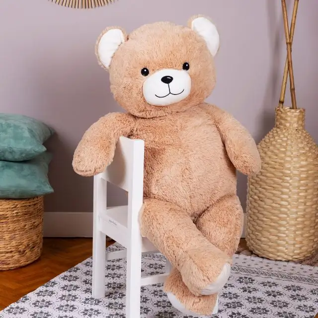 Kinderen Gigantische Teddybeer 100 Cm Beige-Grote Teddybeer Gemaakt In Frankrijk Hight Kwaliteit Te Koop