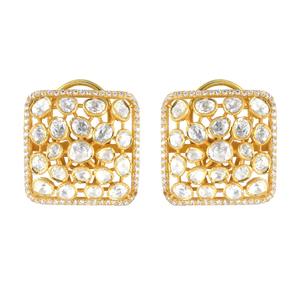 Superventas Premium 925 plata esterlina boda fina joyería de moda Moissanite Polki pendientes para mujeres en venta al por mayor - Product Image 1