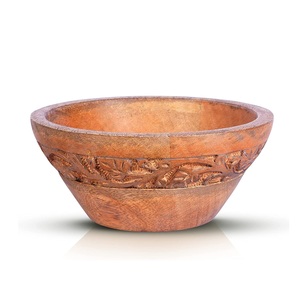 Ensaladera de madera de lujo de forma redonda, cuenco de sopa hecho a mano de calidad superior, cuenco de sopa Vintage de tamaño personalizado - Product Image 3