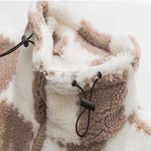 Vêtements à blocs de couleurs pour hommes Vestes OEM Custom Made Top Quality Sherpa Fleece Winter Warm Zipper Up Stand Collar Vestes pour hommes - Product Image 4