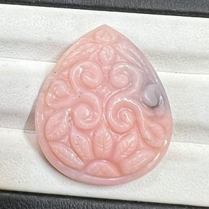 Hecho a mano Mughal arte tallado hermoso ópalo Rosa piedra preciosa natural corte ovalado EFECTO DE CAMBIO DE Color joyería en forma de pera para uso a granel - Product Image 1
