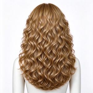 วิกผมสังเคราะห์สีน้ำตาลทองน้ำผึ้ง ลอนยาว พร้อมหน้าม้าสไตล์ฝรั่งเศส - Product Image 4