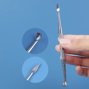 Processus de poussoirs à ongles en chrome perlé améliorés Poignée incurvée Poussoirs à ongles à cuticules Expédition rapide Outils à ongles - Product Image 6