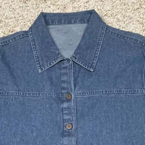 Veste en jean bleu 100% coton pour femme avec design déchiré Vestes et manteaux en jean pour homme - Product Image 3