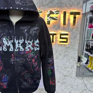 Nouveau prix chaud qualité supérieure la plus demandée fermeture éclair sweat à capuche bouffée imprimé fabriqué en usine pas cher sweats à capuche hommes sweats à capuche - Product Image 2