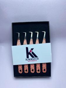 Kaamir Instruments Handmade Premium Quality Stainless Steel Anti-Magnetic Smooth Tip 10mm Eyelash Extension Tweezers Set - Product Image 3