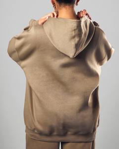 Sudadera con Capucha Extra Grande sin Cordones de Moda al por Mayor OEM, Ropa Premium de Fábrica, Sudadera con Capucha de Algodón Gris Pizarra para Mujer - Product Image 4