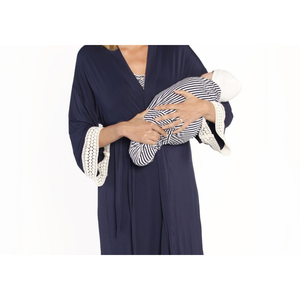 Set vestaglia da allattamento e coperta per neonati Angel Navy Stripes - Product Image 4