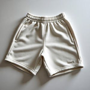 Shorts de jogging pour hommes en molleton de coton non tissé solide à cordon de serrage, service OEM, séchage rapide, respirant, écologique - Product Image 1