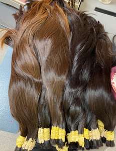 Ventes en gros de mèches de cheveux vierges non traités de qualité 12A brésilienne, tissage double machine, 100g, fournisseurs indiens, stock important, cheveux bruts - Product Image 6