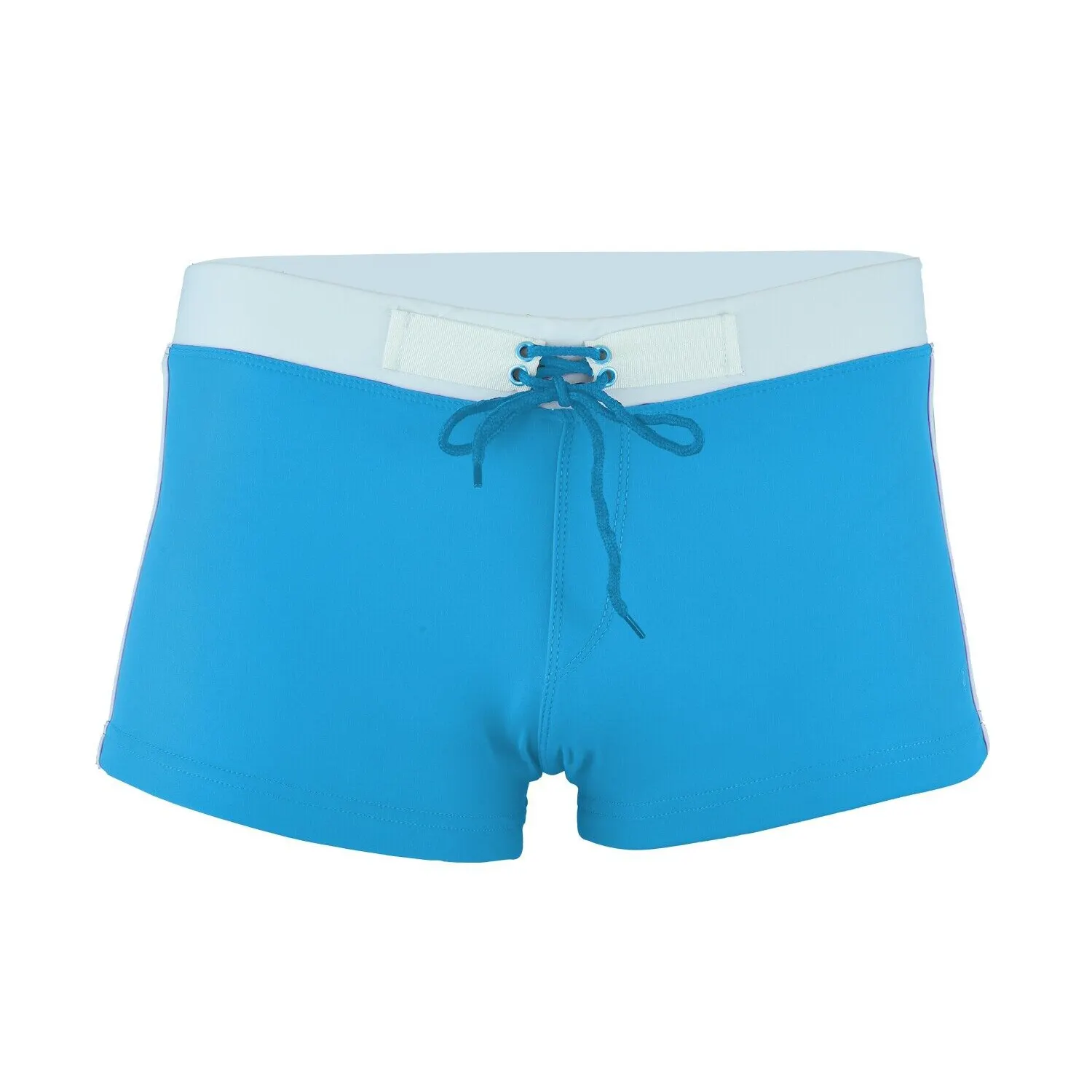 Customized Classic Men's Swim Shorts Drawstring Solid Colour Nylon Fabric Low Rise Men's Swimwear