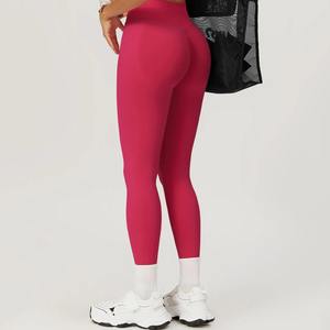 Ropa deportiva con logotipo personalizado para mujer, mallas de entrenamiento de cintura baja para gimnasio, pantalones deportivos, mallas de Yoga sin costuras para mujer - Product Image 3