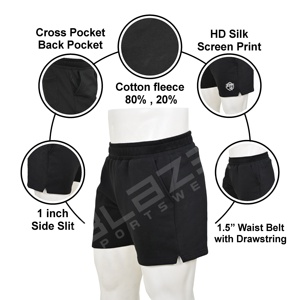 Pantalones cortos deportivos ecológicos de algodón 100% de secado rápido para hombre, ropa de gimnasio con bolsillos para entrenamiento para correr, ropa deportiva sólida para Fitness - Product Image 5