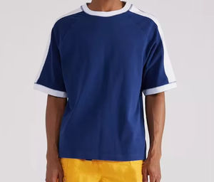 Fabricant de vêtements – T-shirts unisexes pour hommes 100 % coton, coupe ample, couleur unie, blocs de couleur - Product Image 2