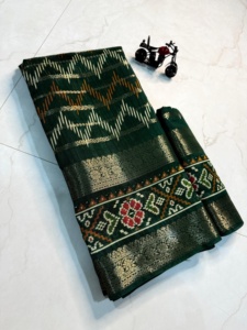 Pure cendy soie coton Saree fête porter mariage indien dernier concepteur Banarasi coton soie Saree avec chemisier femme porter - Product Image 6