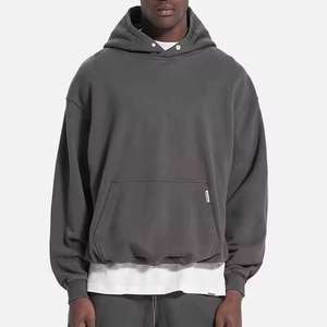 OEM Customized Logo High Quality 100% Cotton High Weight 400-600gsm Winter Embroidered Breathable <b>Fleece</b> Men Plus Size <b>Hoodie</b> - Product Image 3