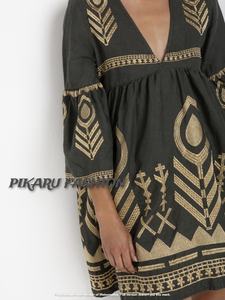 Custom Summer <b>Dress</b> Wide <b>Long</b> Sleeve Designer Embroidery Fashion Trendy Boho Hippie <b>Dresses</b> - Product Image 2