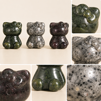 Sculpture de chat en cristal KT, figurine d'animal en pierre naturelle sculptée à la main pour la décoration et l'exposition sur le bureau, l'étagère ou dans la pièce
