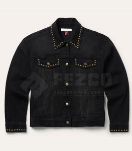 แจ็คเก็ตยีนส์ผู้ชายแบบมีฮู้ดกันน้ำสำหรับกิจกรรมกลางแจ้ง พร้อมโลโก้ด้านหน้า แขนยาว ผลิตจากโรงงาน สินค้ามาใหม่ - Product Image 1