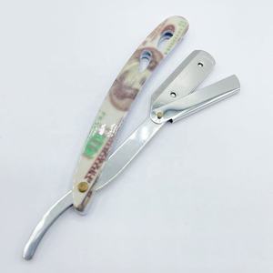 Rasoir de barbier manuel en acier inoxydable solide de haute qualité Vente en gros Logo personnalisé Professionnel et durable - Product Image 1