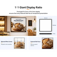 Monitor de Publicidad para Comida Rápida, Pantalla IPS Cuadrada de 45 Pulgadas, 1900x1900, 350 Nits, WiFi, Reproductor de Anuncios de Fábrica