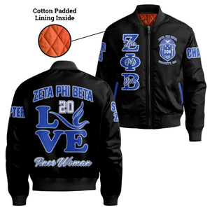 Veste en satin bleu et blanc Zeta Phi Beta pour femmes, vêtements grecs, broderie du bouclier ZPB, vêtements de sororité haut de gamme, vêtements de sport - Product Image 6