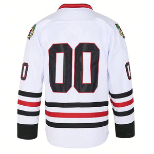 Col en V respirant léger entièrement personnalisé produit haute demande pour les chemises et hauts de hockey sur glace en polyester 100% pour adultes - Product Image 2