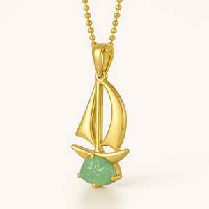 Pendentif artisanal personnalisé en or jaune massif 14 carats (4,8 g) avec émeraude plaquée rhodium, serti clos, tendance, unisexe, cadeau de mariage - Product Image 2