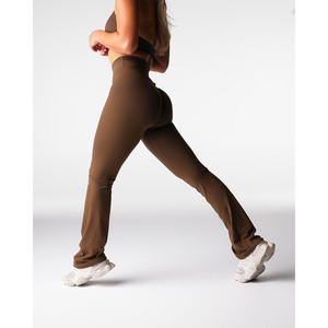 Vente en gros Leggings évasés sans effort en orme personnalisés silhouette flatteuse couture de hanche taille haute vêtements de sport leggings de gymnastique à la mode pour les femmes - Product Image 5