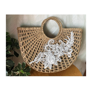 กระเป๋าคลัทช์ลายผักตบชวาสุดสร้างสรรค์ทำด้วยมือกระเป๋าถือหวายขายส่ง - Product Image 1