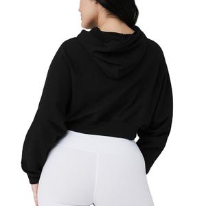 Top corto de alta calidad para mujer, sudaderas con capucha de lana, recién llegado, estampado de letras, estilo suelto con logotipo frontal, abrigo con capucha de temporada de invierno - Product Image 2