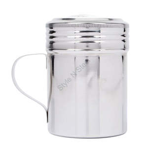 Salière et poivrière en acier inoxydable avec poignées - Product Image 5