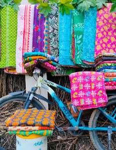 Edredones Kantha Vintage al por mayor | Mantas y mantas únicas de algodón bohemio | Colcha hecha a mano - Product Image 6