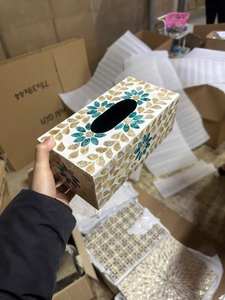 Bandeja redonda de lujo con incrustaciones de madreperla caliente para decoración de Ramadán Eid Mubarak - Product Image 4