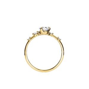 Anillo de Compromiso y Matrimonio de Oro Rosa de 14K con Tres Piedras, Corte Princesa, Diamante Certificado por IGI, Anillo Clásico de la Mejor Calidad - Product Image 1