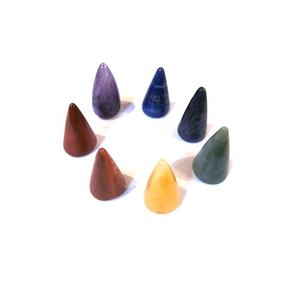 Natural Gemstone Crafts 7 Chakra Cone Set Wholesale Cone Shaped Healing Chakra Stones for Mediation Fengshui <b>Mascot</b> Healing Product - Product Image 1