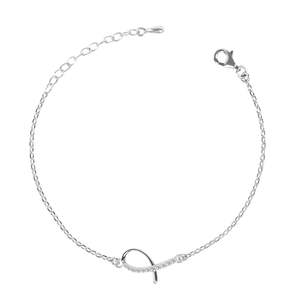 NOVAMART Fine Women's Lia <b>Bracelet</b> 925 Sterling <b>Silver</b> <b>Adjustable</b> Rhodium Plating Featuring for Swiss Zirconia Diamond Gift Wome - Product Image 1