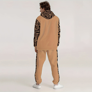 Sudadera con capucha de tela de punto para hombre, chándal informal transpirable con logotipo personalizado OEM, ropa deportiva de dos piezas - Product Image 2