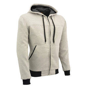 Sweat à capuche pour homme et femme, résistant à l'abrasion, coupe-vent, décontracté, professionnel, pour moto, en polaire simple couche, fermeture éclair, coupe classique - Product Image 1