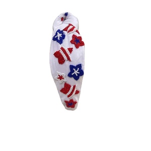 Elegantes diademas de terciopelo anudadas para mujer Trendy USA Independence Day Style Indian Handwork - Product Image 1