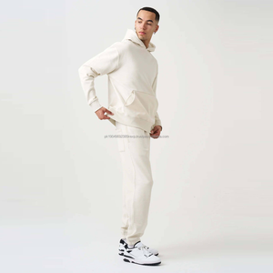 ชุดแทรคสูทแบบเรียบง่ายทรงโอเวอร์ไซส์สำหรับทุกเพศ สไตล์สตรีทแวร์ พร้อมโลโก้แบบกำหนดเอง ชุดเสื้อฮู้ดดี้และกางเกงขายาวสำหรับทุกเพศ - Product Image 4