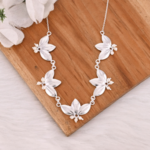 Collar de Plata de Ley 925 con Colgante de Loto Grueso, Cadena de Eslabones, Cuentas, Joyería Fina para Mujer, Venta al por Mayor - Product Image 4