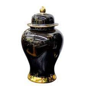 Polvo de Color negro de gran tamaño recubierto con tiras doradas, tarro de jengibre de Metal de diseñador, organización de almacenamiento de alimentos, suministros de utensilios de cocina - Product Image 4